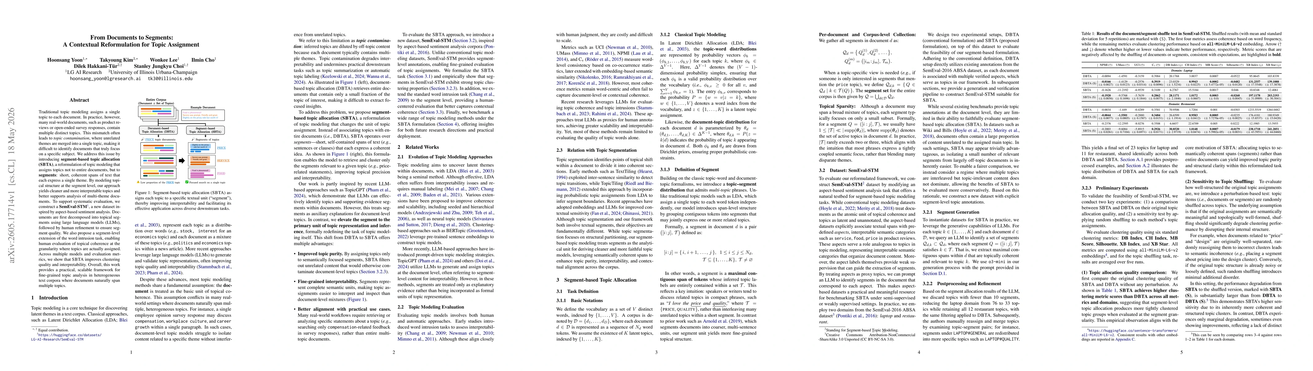 Thumbnail for From Documents to Segments: A Contextual Reformulation for Topic Assignment