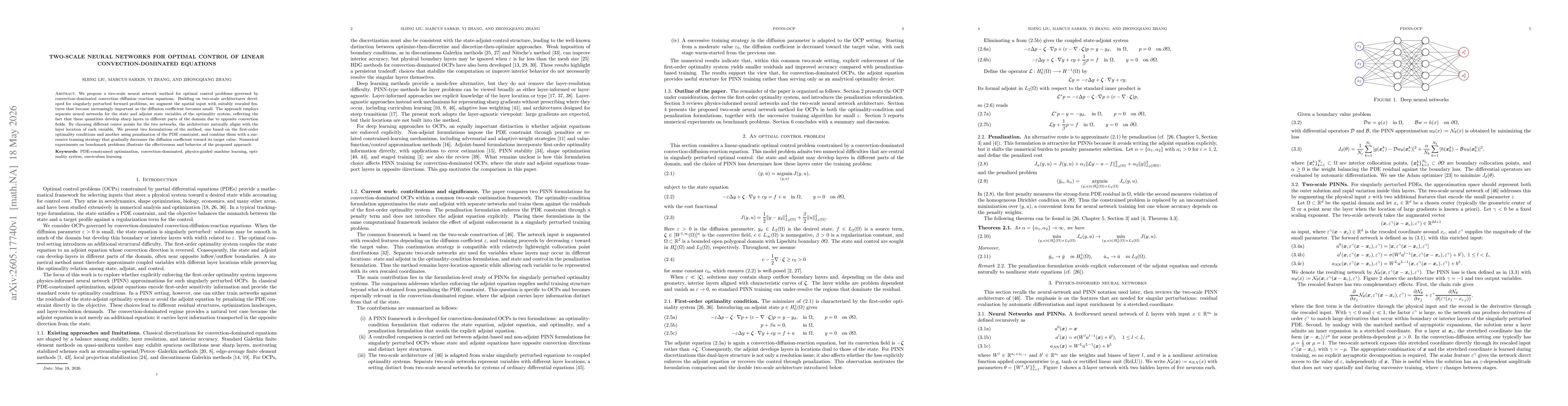 Thumbnail for Two-scale neural networks for optimal control of linear convection-dominated equations