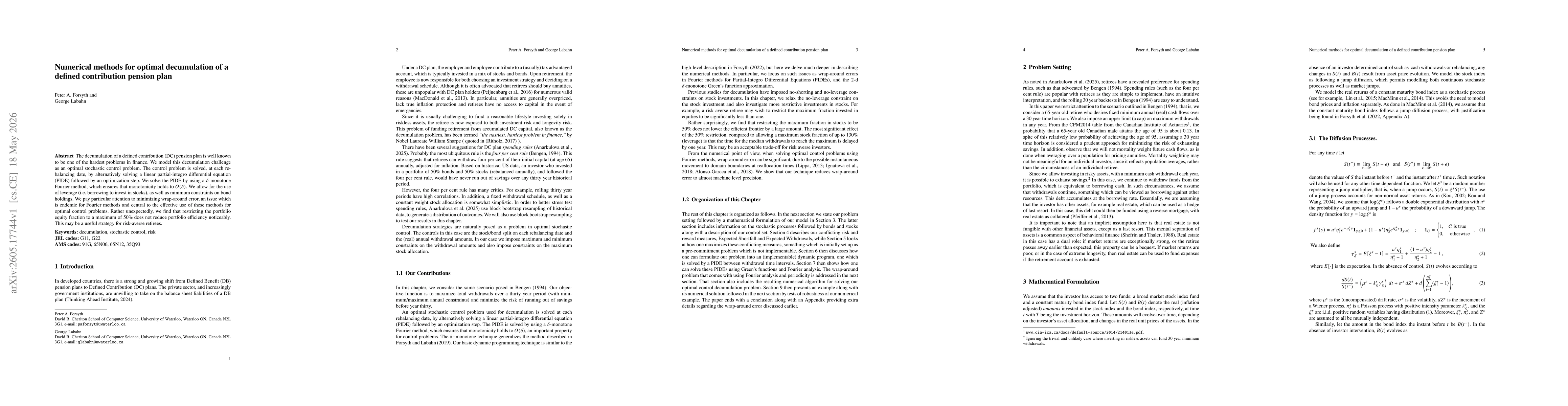 Thumbnail for Numerical methods for optimal decumulation of a defined contribution pension plan