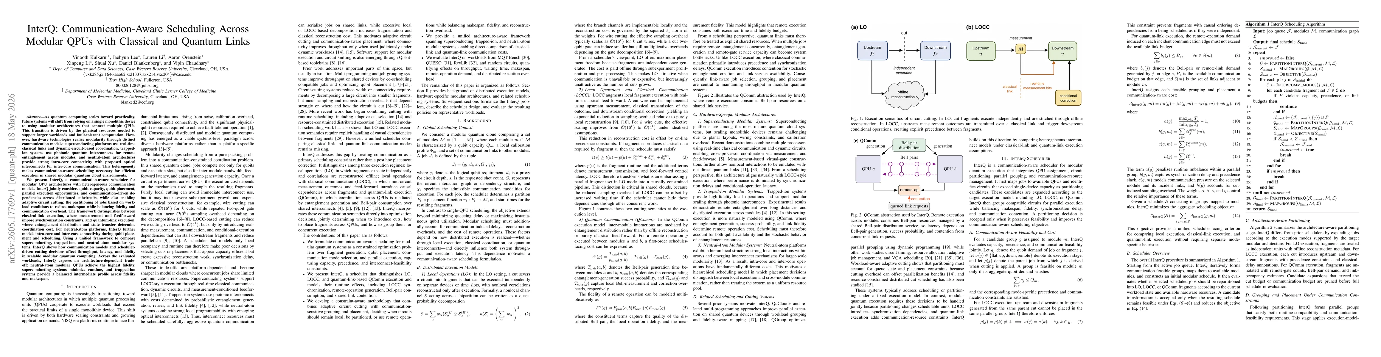 Thumbnail for InterQ: Communication-Aware Scheduling Across Modular QPUs with Classical and Quantum Links