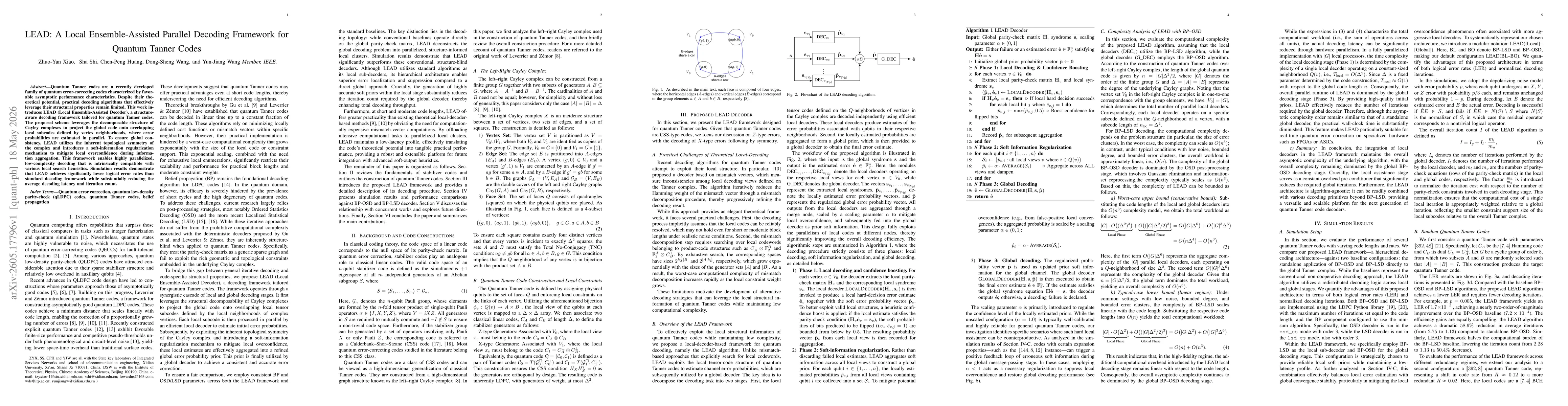 Thumbnail for LEAD: A Local Ensemble-Assisted Parallel Decoding Framework for Quantum Tanner Codes