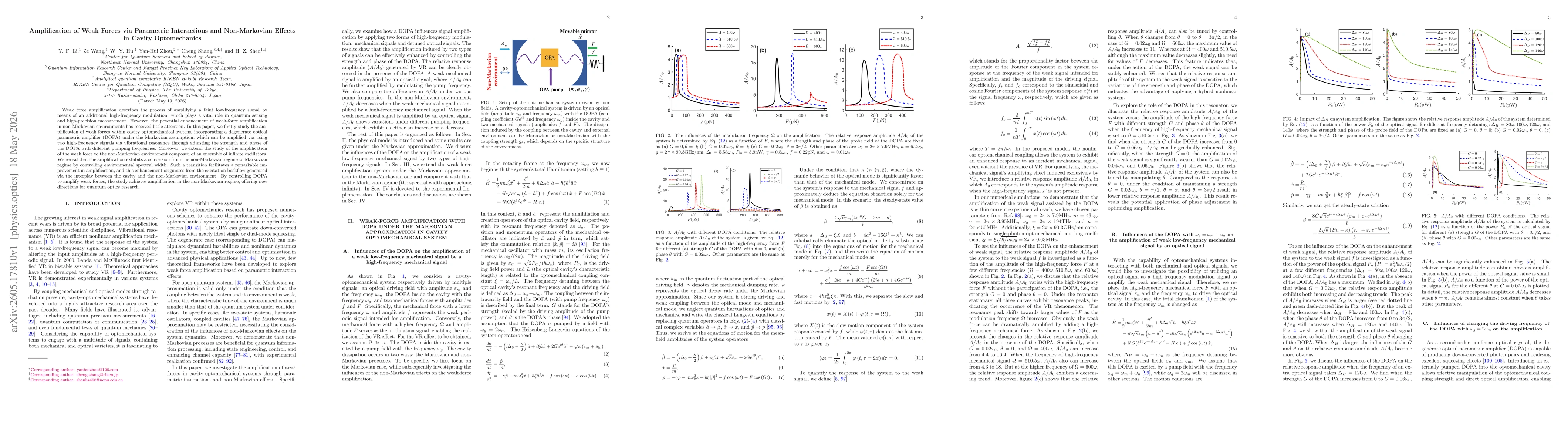 Thumbnail for Amplification of Weak Forces via Parametric Interactions and Non-Markovian Effects in Cavity Optomechanics