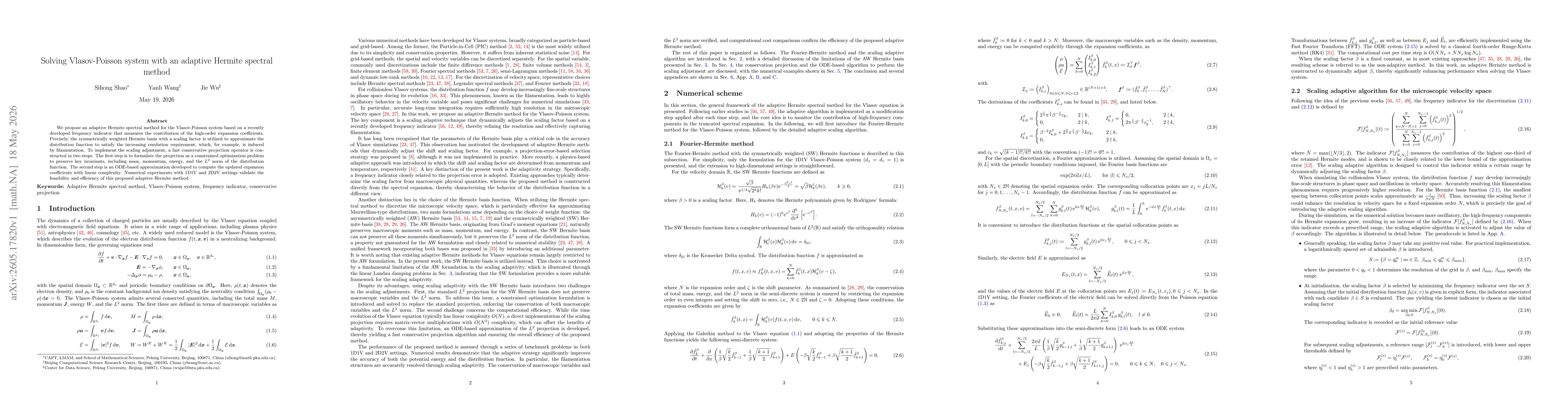 Thumbnail for Solving Vlasov-Poisson system with an adaptive Hermite spectral method