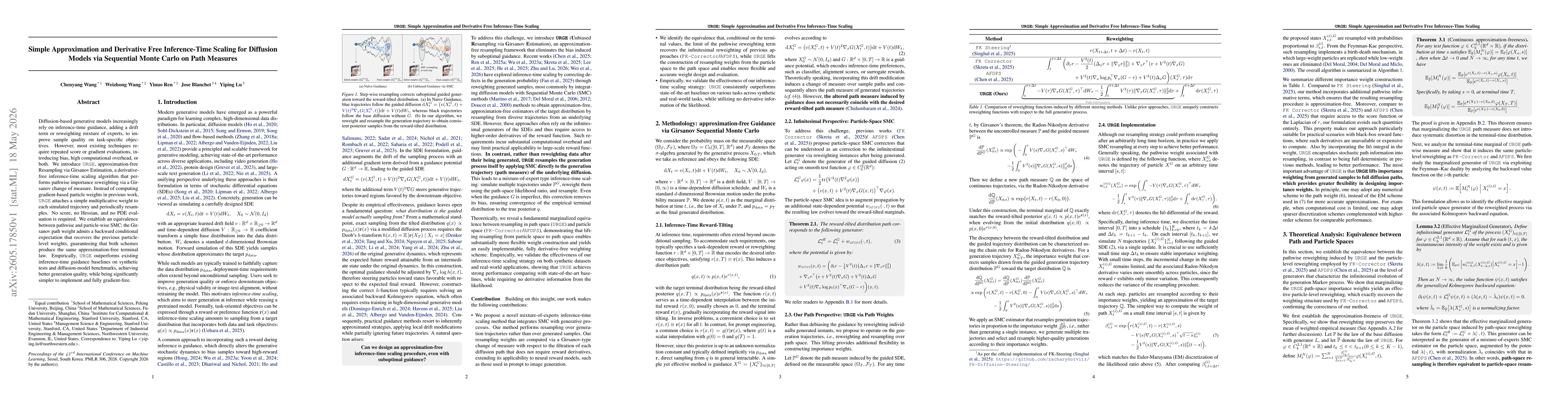 Thumbnail for Simple Approximation and Derivative Free Inference-Time Scaling for Diffusion Models via Sequential Monte Carlo on Path Measures