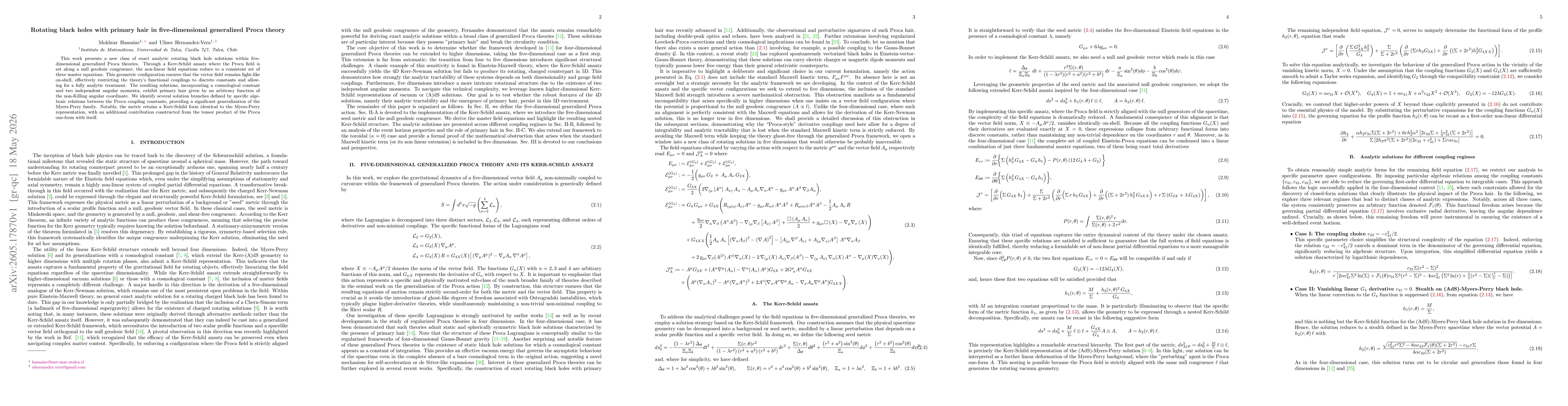 Thumbnail for Rotating black holes with primary hair in five-dimensional generalized Proca theory