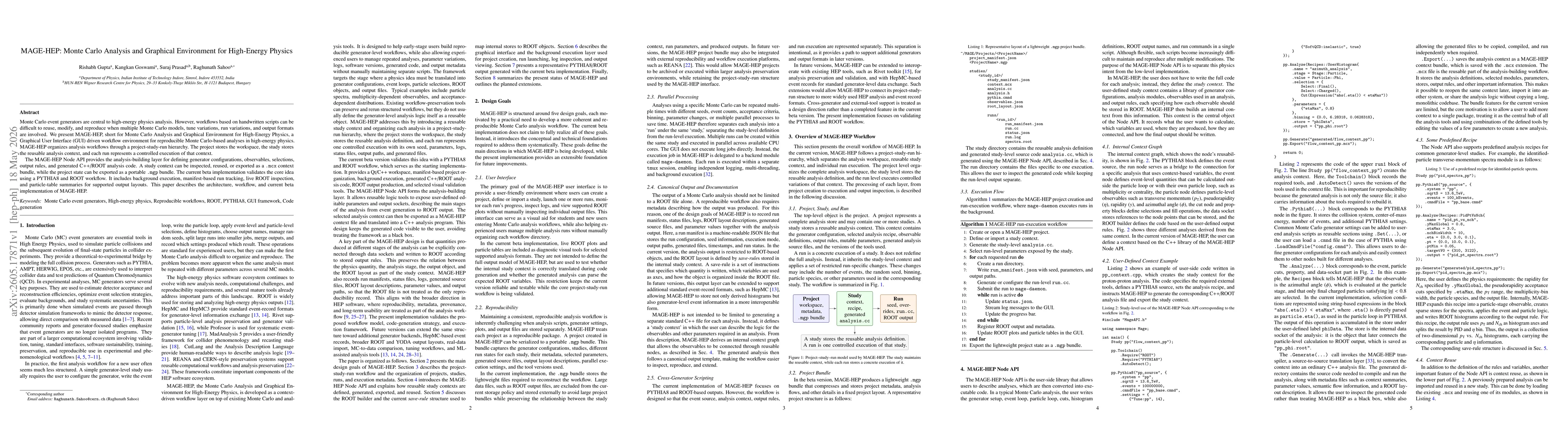 Thumbnail for MAGE-HEP: Monte Carlo Analysis and Graphical Environment for High-Energy Physics
