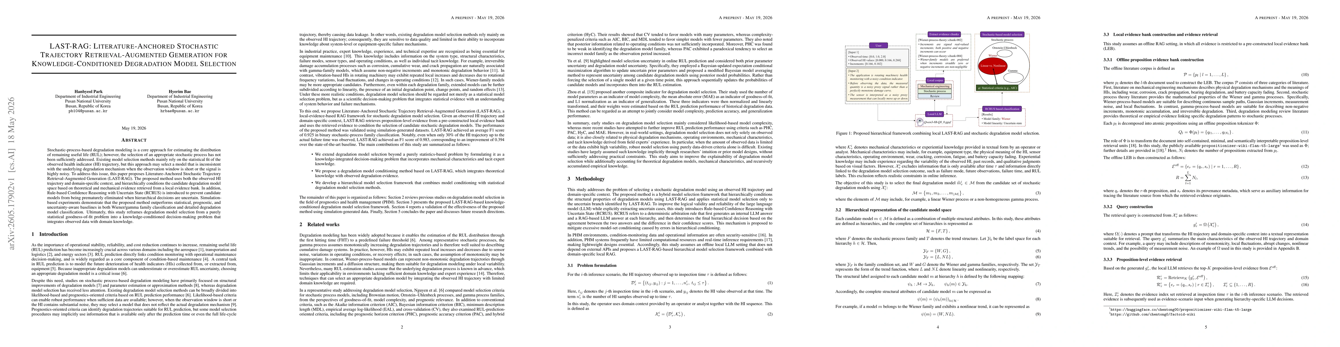 Thumbnail for LAST-RAG: Literature-Anchored Stochastic Trajectory Retrieval-Augmented Generation for Knowledge-Conditioned Degradation Model Selection