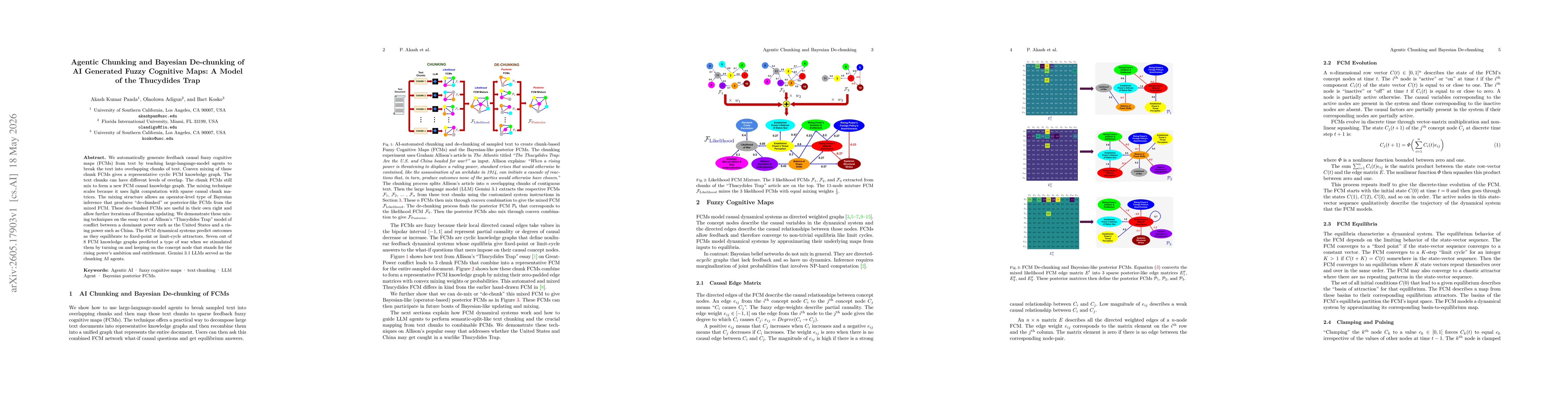 Thumbnail for Agentic Chunking and Bayesian De-chunking of AI Generated Fuzzy Cognitive Maps: A Model of the Thucydides Trap