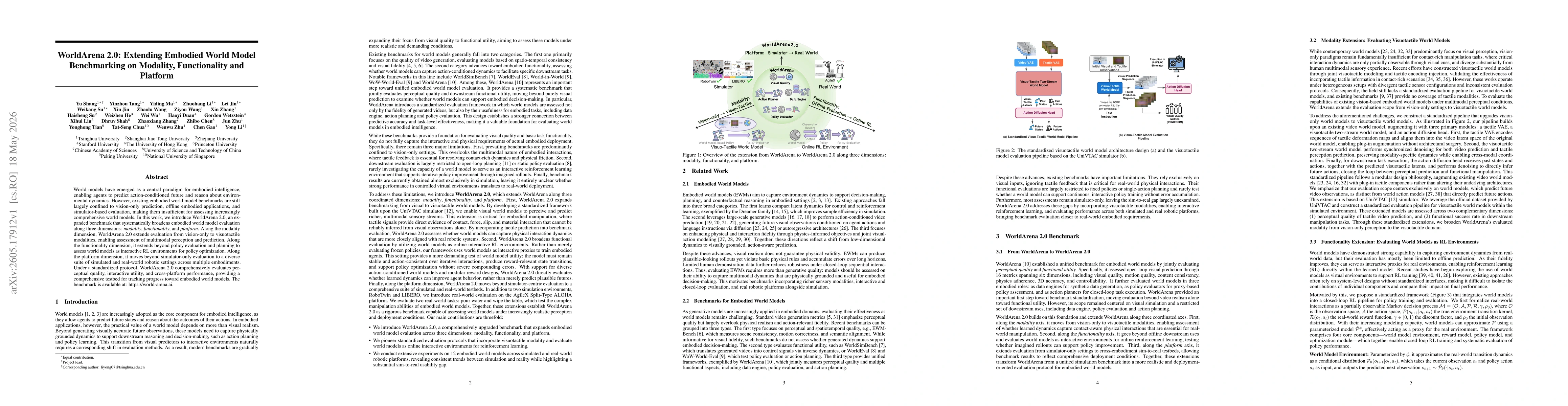 Thumbnail for WorldArena 2.0: Extending Embodied World Model Benchmarking on Modality, Functionality and Platform