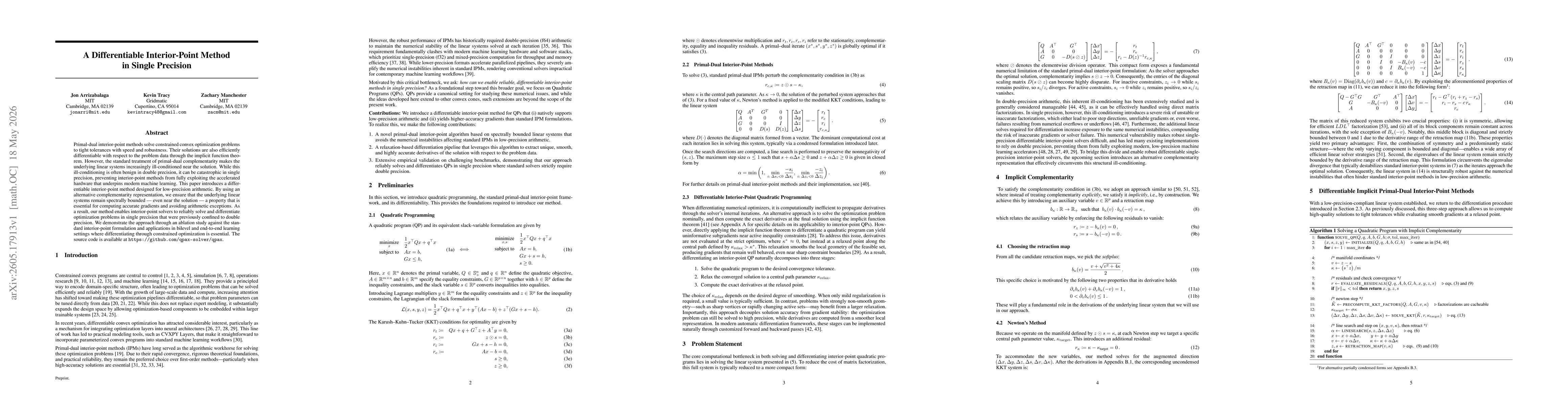 Thumbnail for A Differentiable Interior-Point Method in Single Precision
