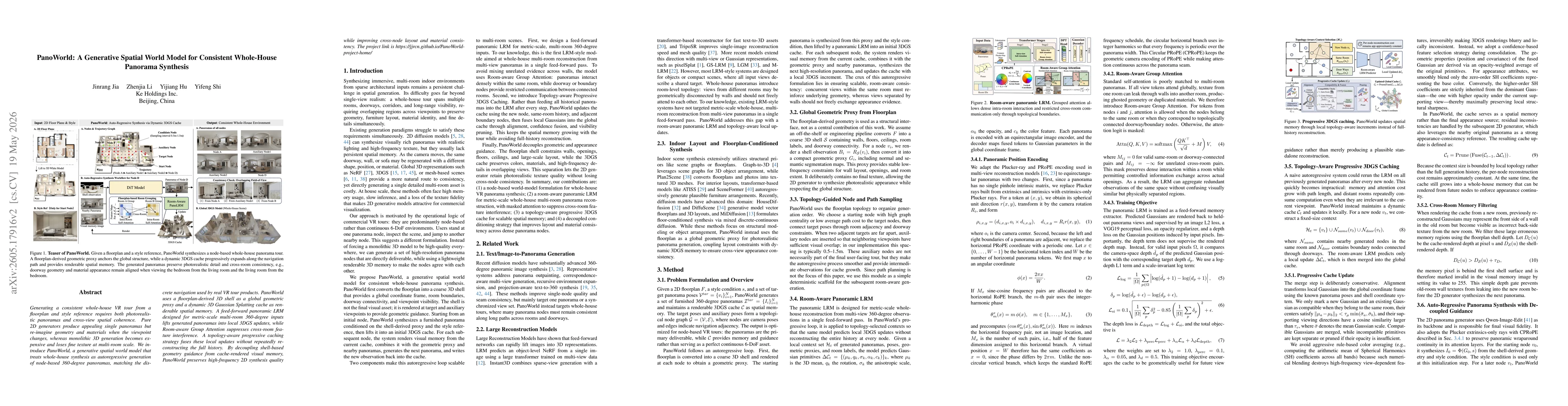 Thumbnail for PanoWorld: A Generative Spatial World Model for Consistent Whole-House Panorama Synthesis