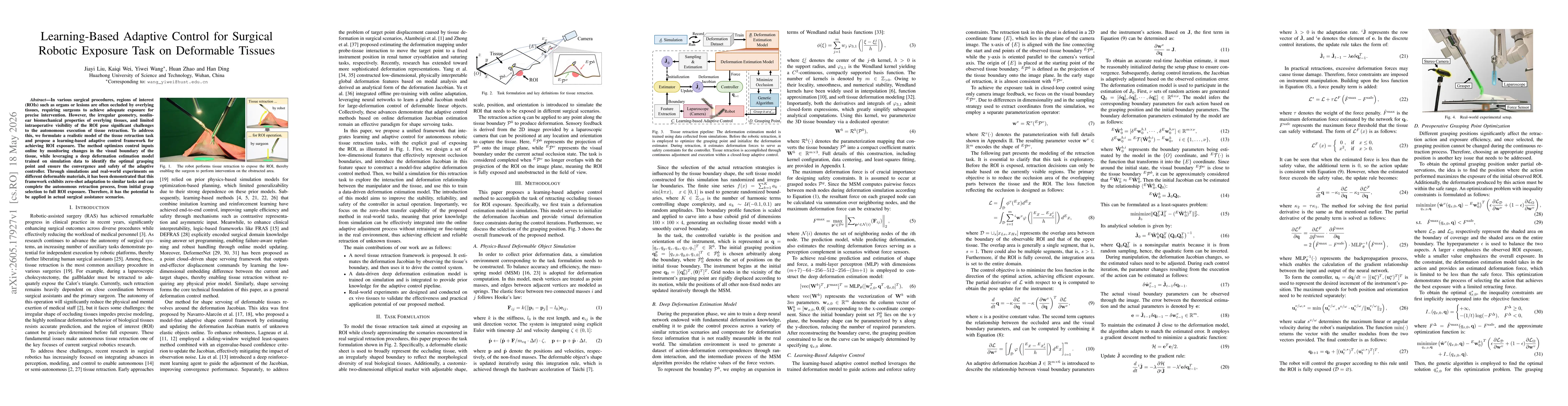 Thumbnail for Learning-Based Adaptive Control for Surgical Robotic Exposure Task on Deformable Tissues