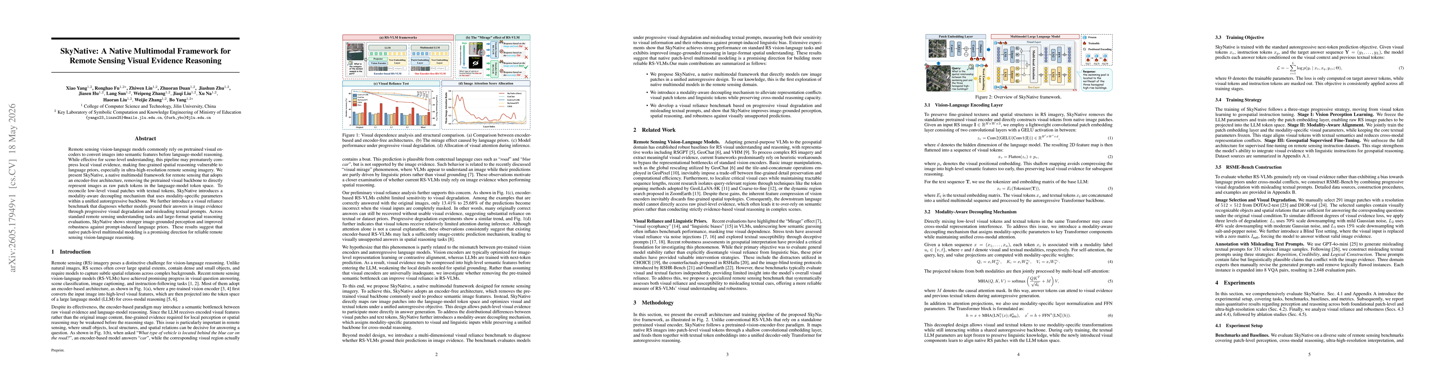 Thumbnail for SkyNative: A Native Multimodal Framework for Remote Sensing Visual Evidence Reasoning