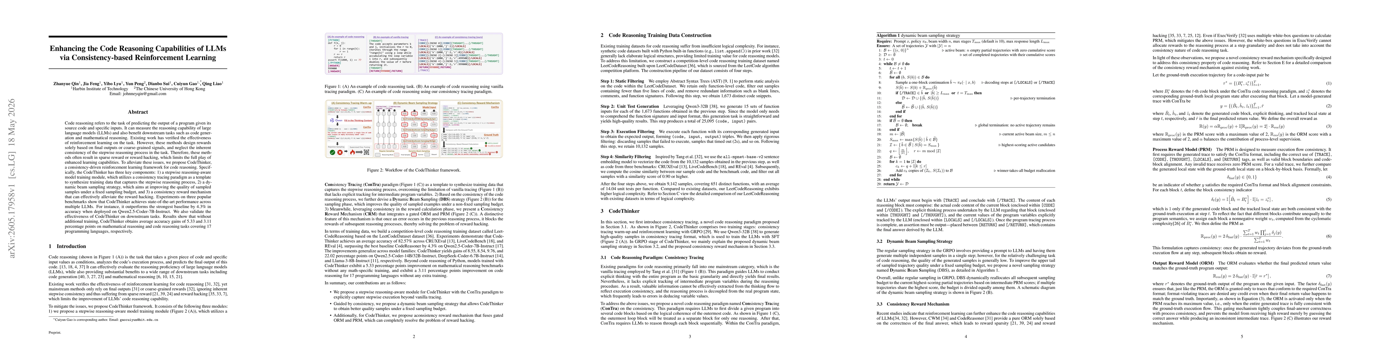 Thumbnail for Enhancing the Code Reasoning Capabilities of LLMs via Consistency-based Reinforcement Learning