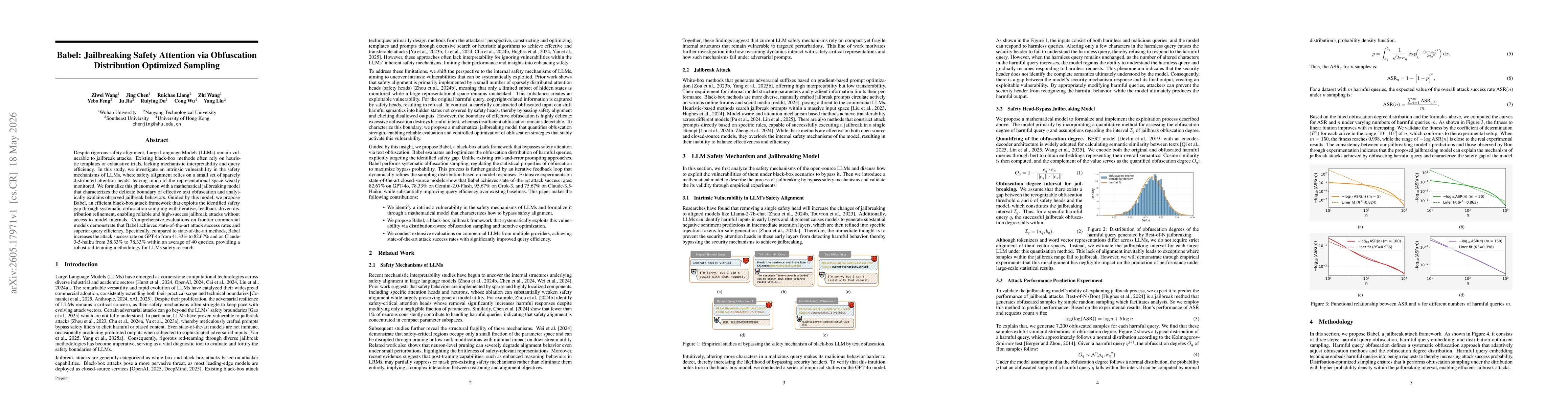 Thumbnail for Babel: Jailbreaking Safety Attention via Obfuscation Distribution Optimized Sampling