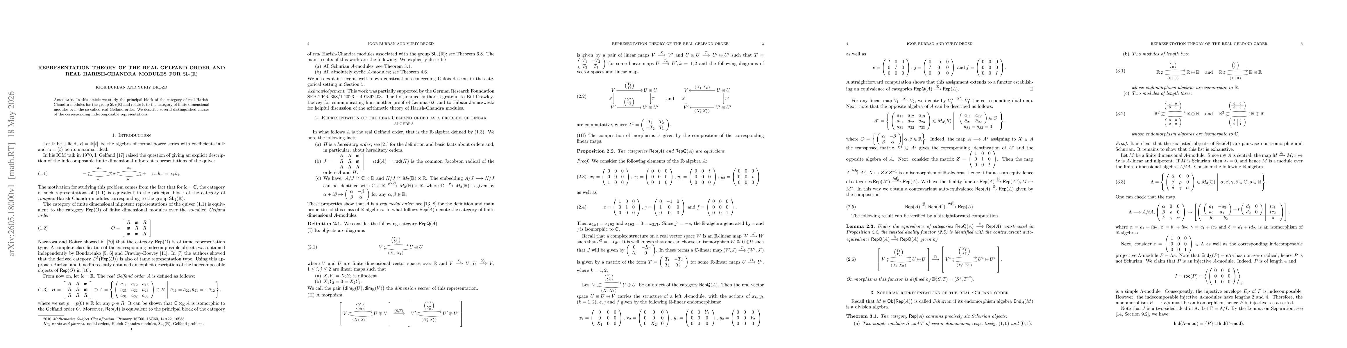 Thumbnail for Representation theory of the real Gelfand order and real Harish-Chandra modules for $\mathsf{SL}_2(\mathbbm{R})$