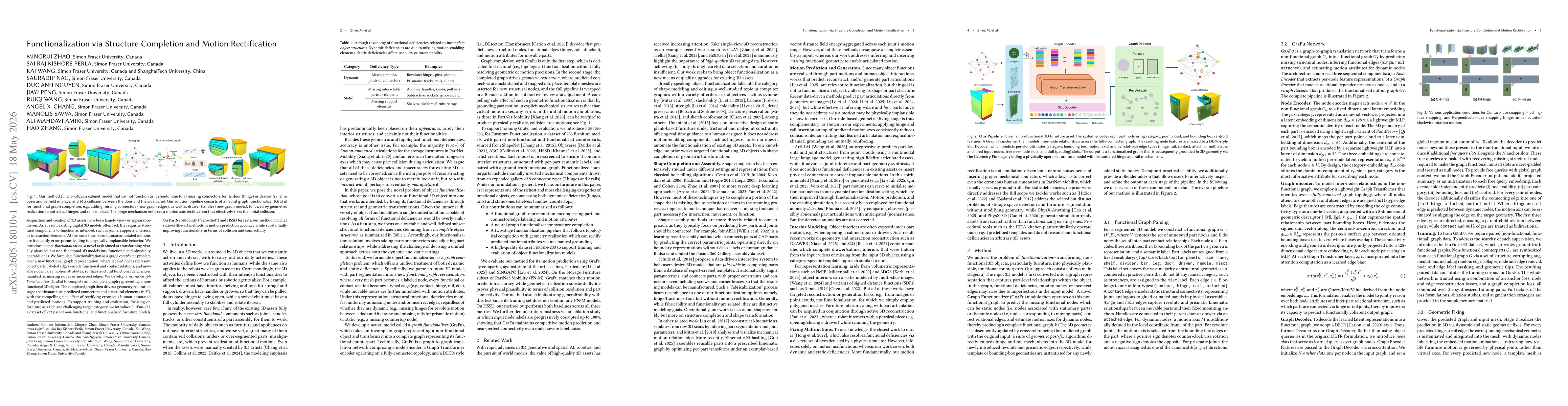 Thumbnail for Functionalization via Structure Completion and Motion Rectification