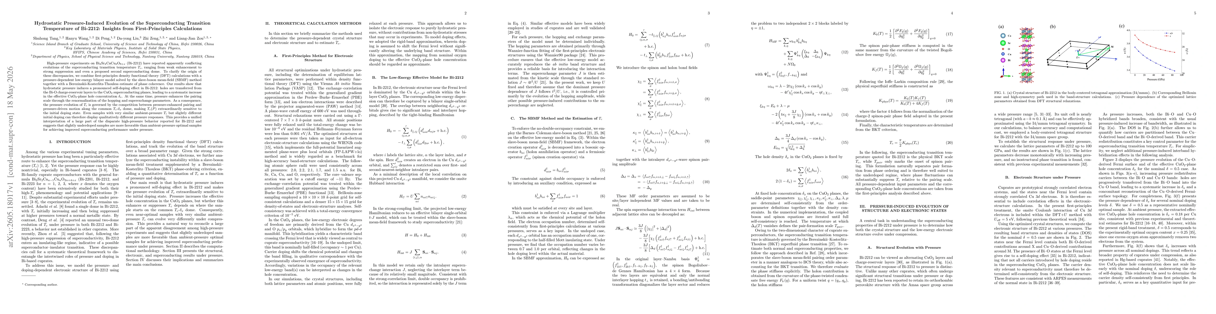 Thumbnail for Hydrostatic Pressure-Induced Evolution of the Superconducting Transition Temperature of Bi-2212: Insights from First-Principles Calculations