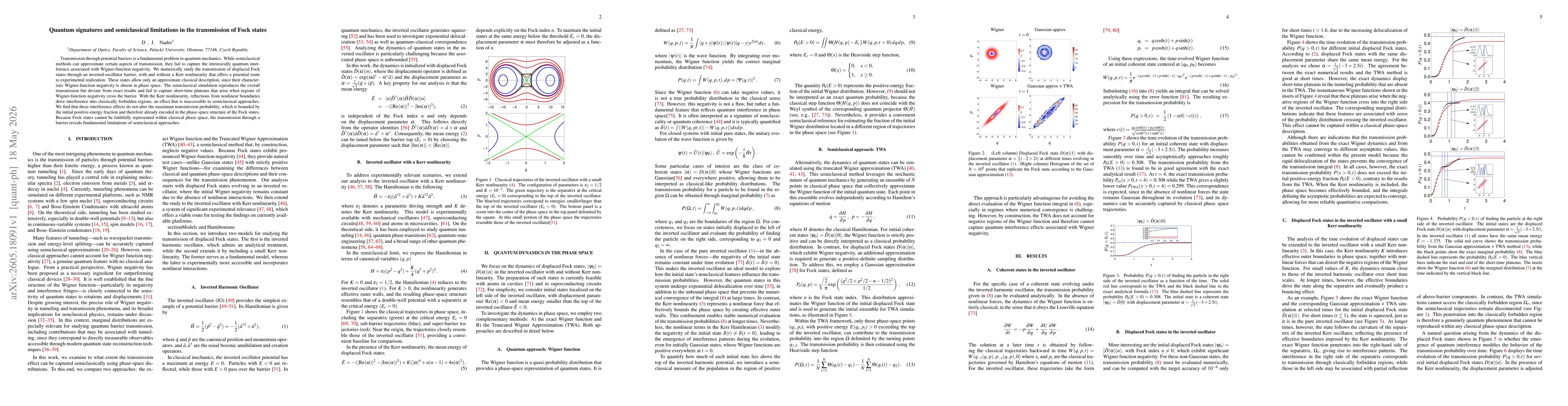 Thumbnail for Quantum signatures and semiclassical limitations in the transmission of Fock states