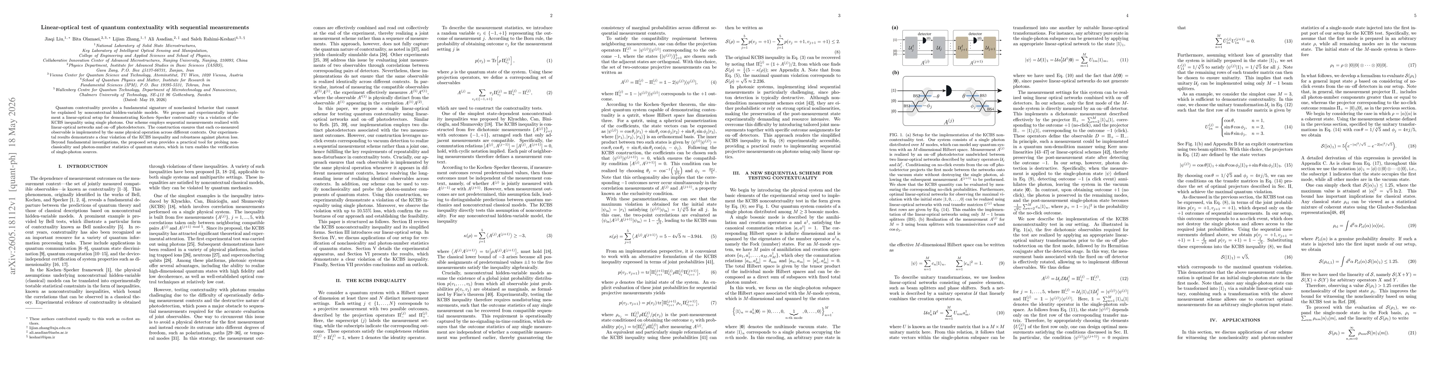 Thumbnail for Linear-optical test of quantum contextuality with sequential measurements