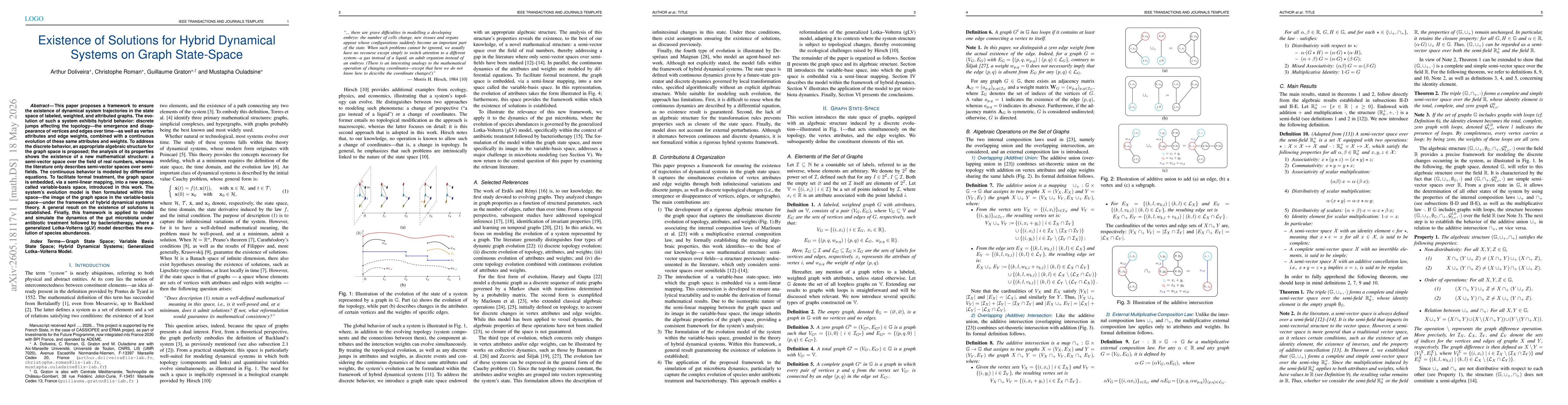 Thumbnail for Existence of Solutions for Hybrid Dynamical Systems on Graph State-Space