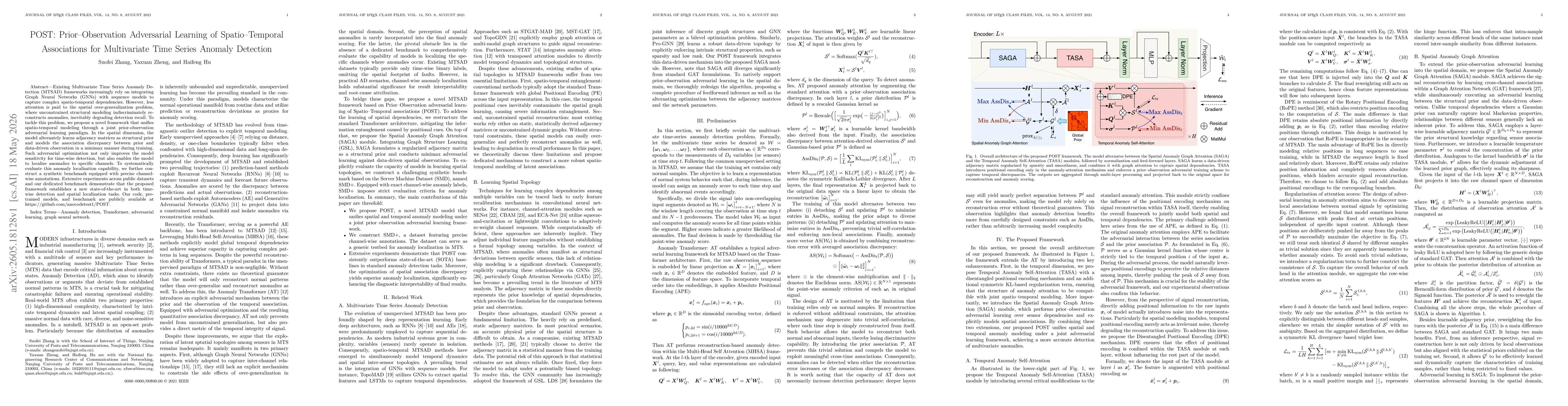 Thumbnail for POST: Prior-Observation Adversarial Learning of Spatio-Temporal Associations for Multivariate Time Series Anomaly Detection