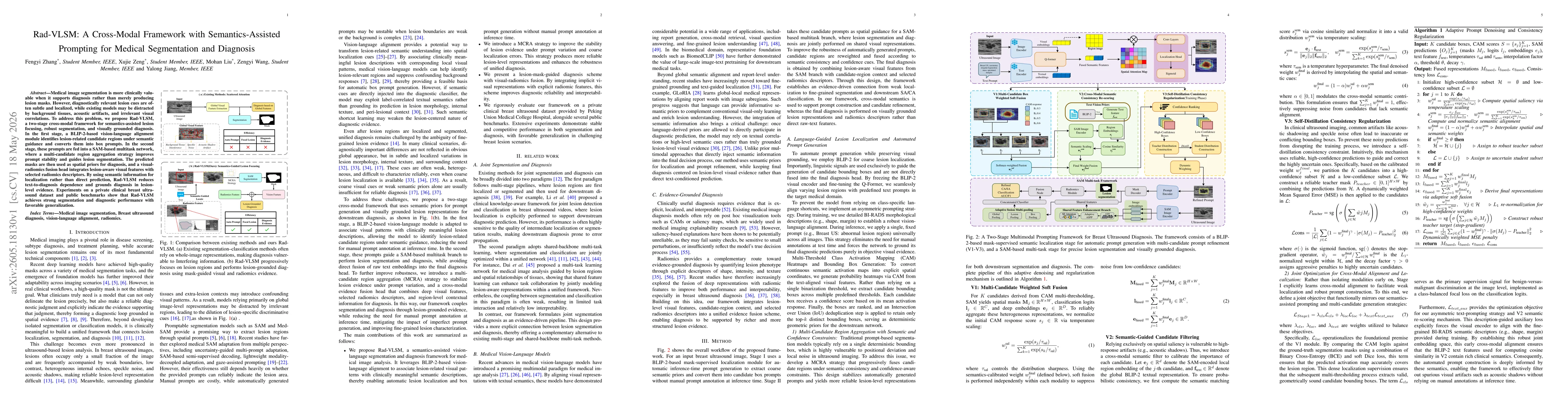Thumbnail for Rad-VLSM: A Cross-Modal Framework with Semantics-Assisted Prompting for Medical Segmentation and Diagnosis