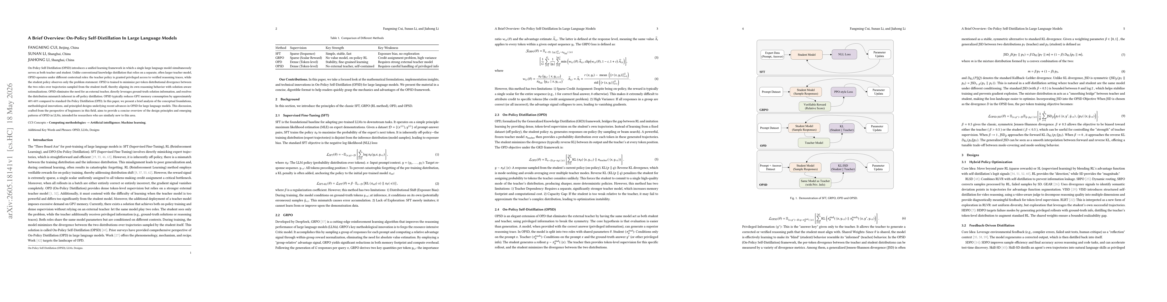 Thumbnail for A Brief Overview: On-Policy Self-Distillation In Large Language Models