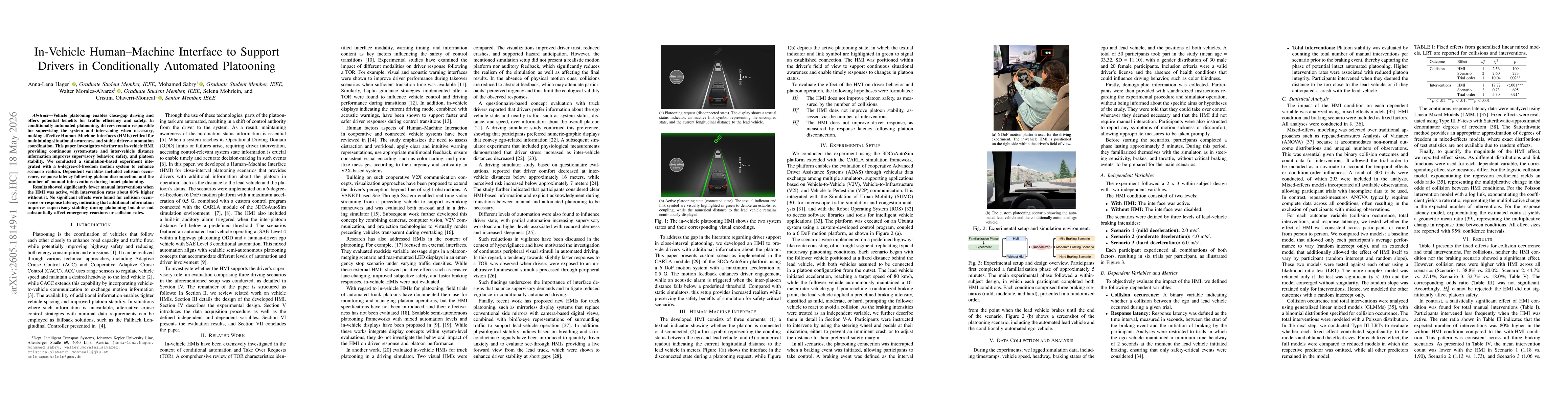 Thumbnail for In-Vehicle Human-Machine Interface to Support Drivers in Conditionally Automated Platooning
