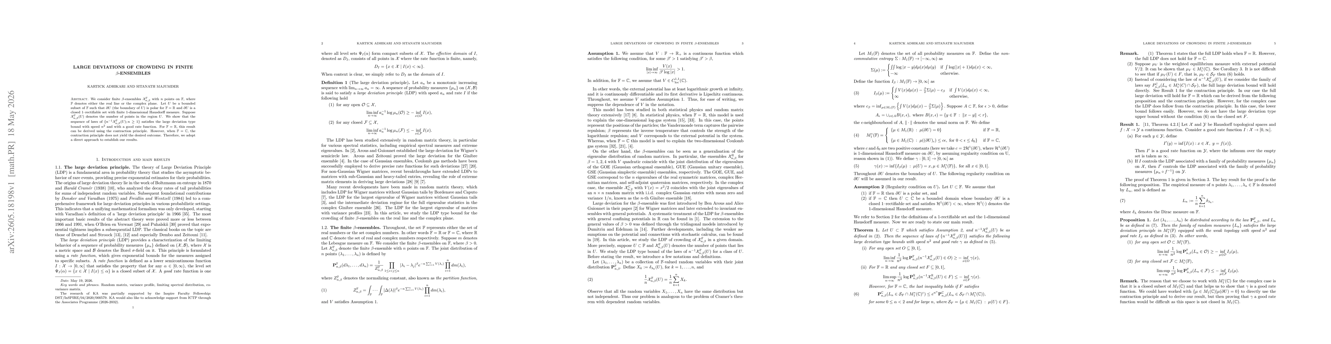 Thumbnail for Large deviations of crowding in finite $β$-ensembles