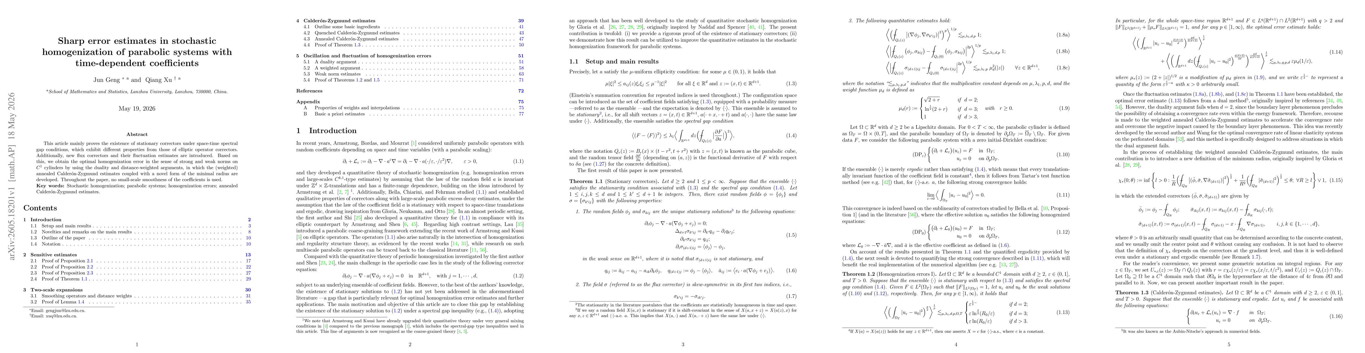 Thumbnail for Sharp error estimates in stochastic homogenization of parabolic systems with time-dependent coefficients