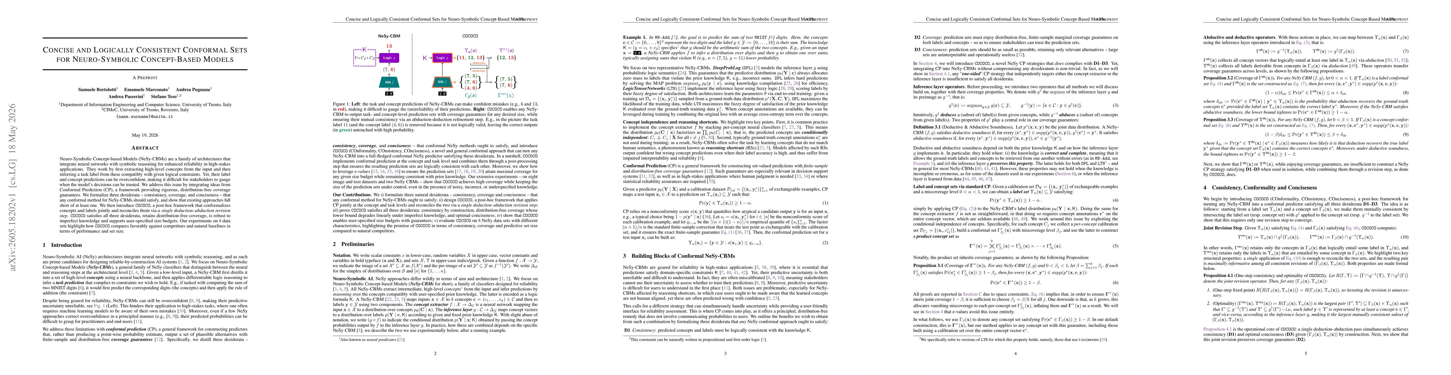 Thumbnail for Concise and Logically Consistent Conformal Sets for Neuro-Symbolic Concept-Based Models