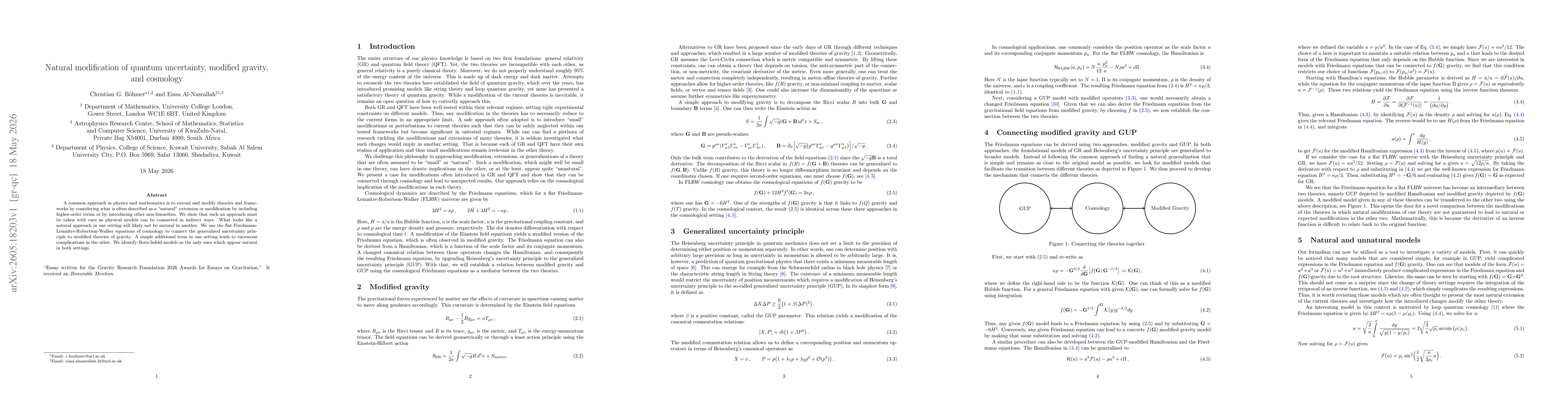 Thumbnail for Natural modification of quantum uncertainty, modified gravity, and cosmology