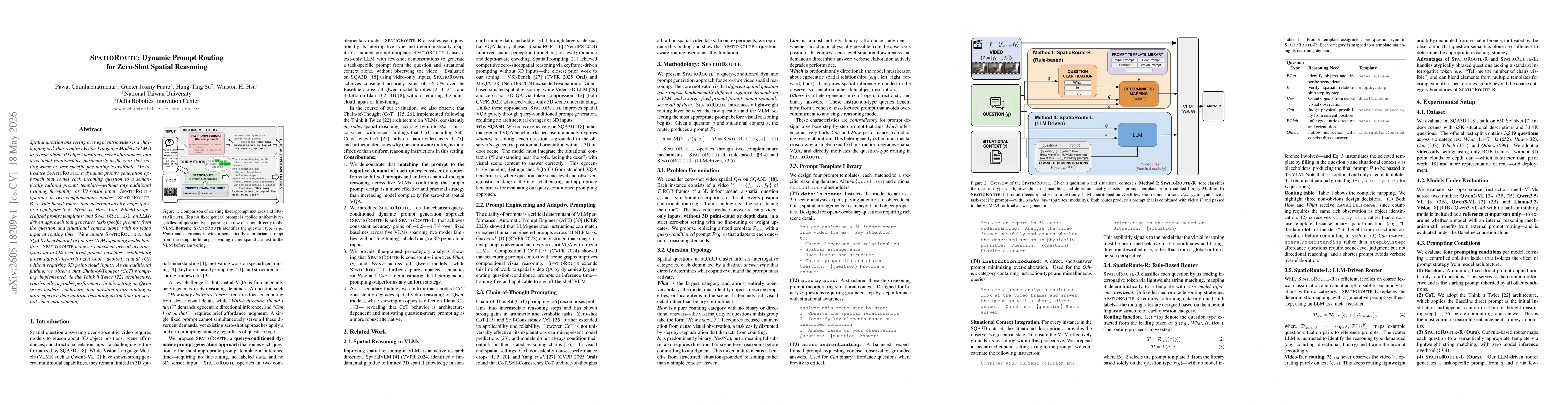 Thumbnail for SPATIOROUTE: Dynamic Prompt Routing for Zero-Shot Spatial Reasoning