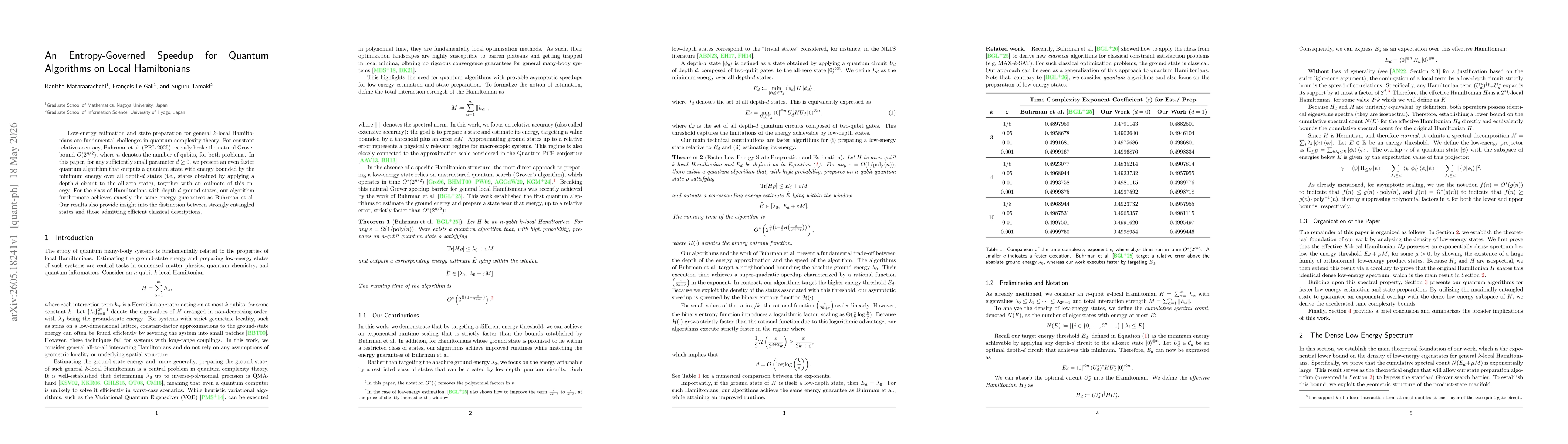 Thumbnail for An Entropy-Governed Speedup for Quantum Algorithms on Local Hamiltonians