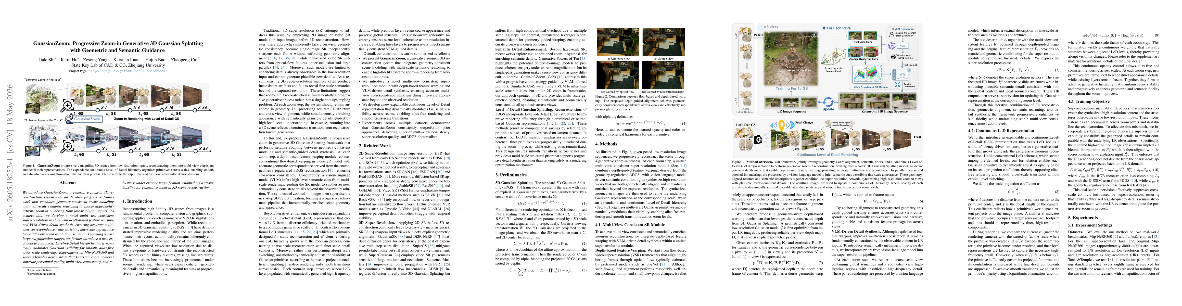 Thumbnail for GaussianZoom: Progressive Zoom-in Generative 3D Gaussian Splatting with Geometric and Semantic Guidance