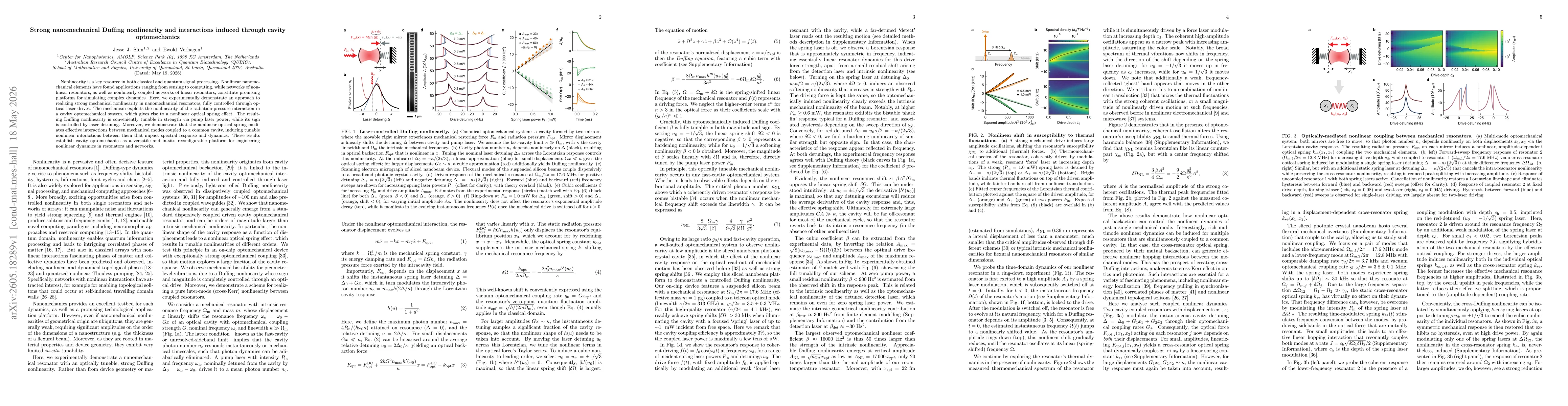 Thumbnail for Strong nanomechanical Duffing nonlinearity and interactions induced through cavity optomechanics