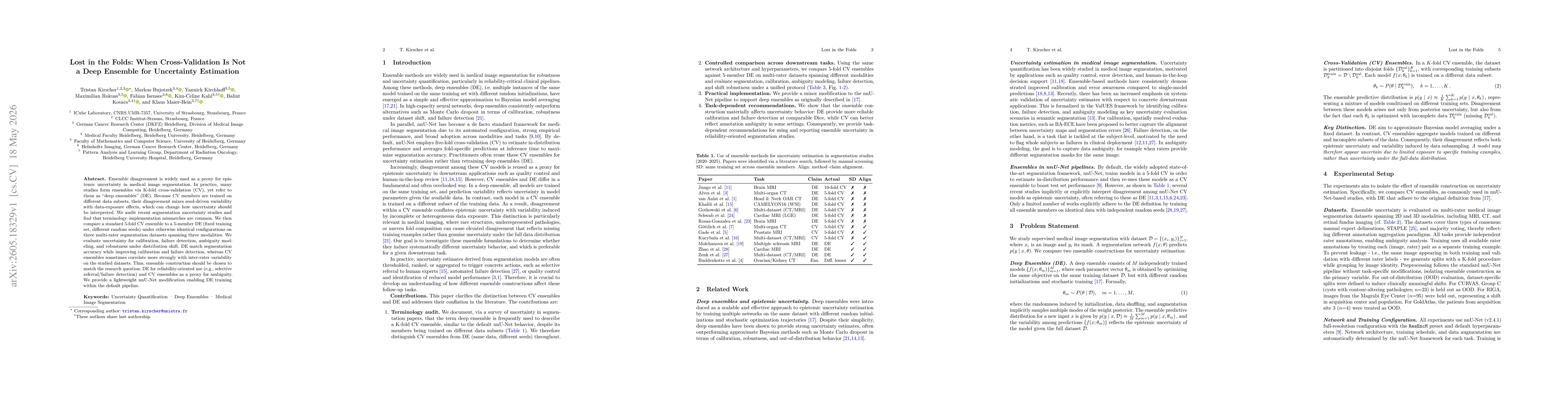 Thumbnail for Lost in the Folds: When Cross-Validation Is Not a Deep Ensemble for Uncertainty Estimation