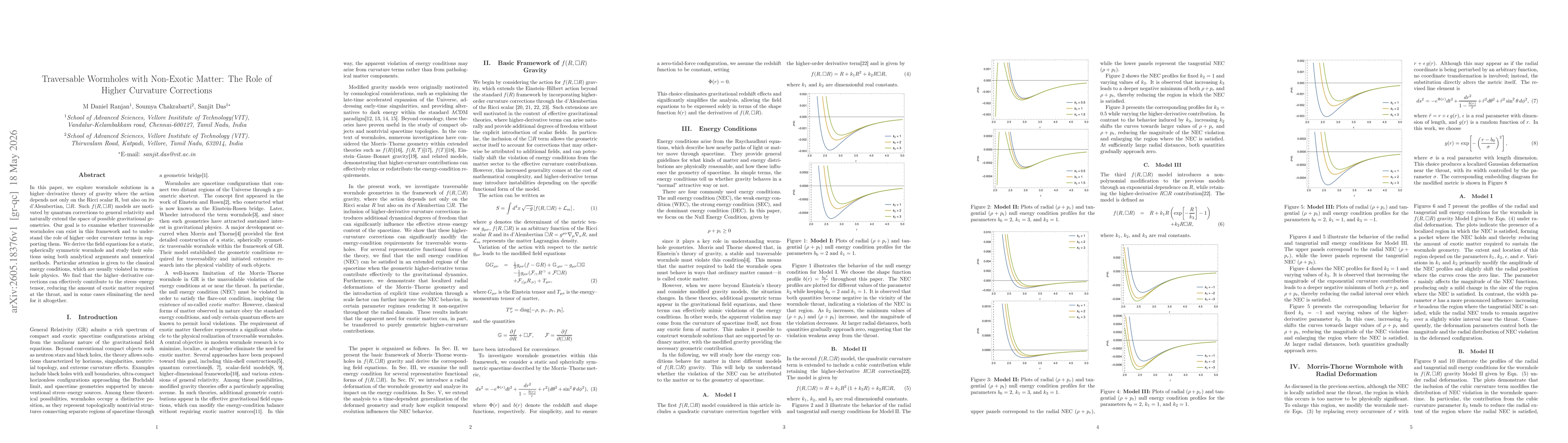 Thumbnail for Traversable Wormholes with Non-Exotic Matter: The Role of Higher Curvature Corrections