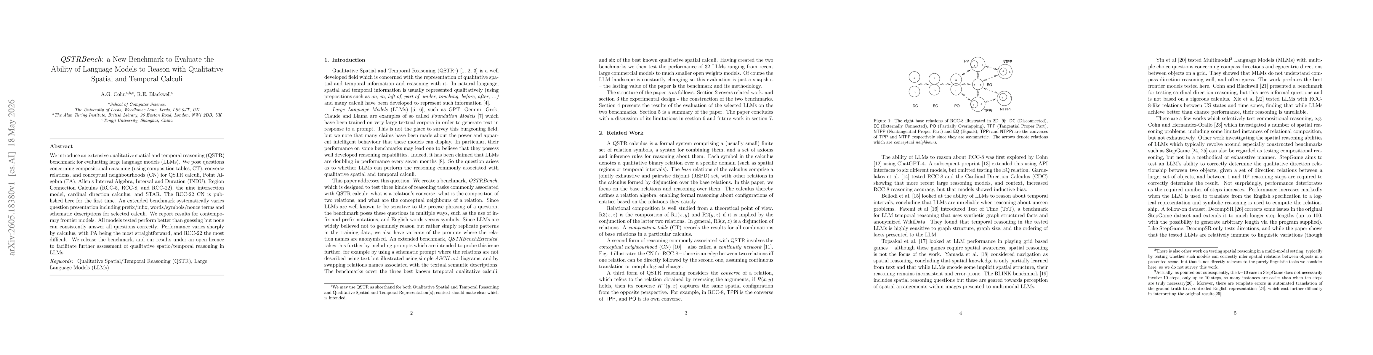 Thumbnail for QSTRBench: a New Benchmark to Evaluate the Ability of Language Models to Reason with Qualitative Spatial and Temporal Calculi