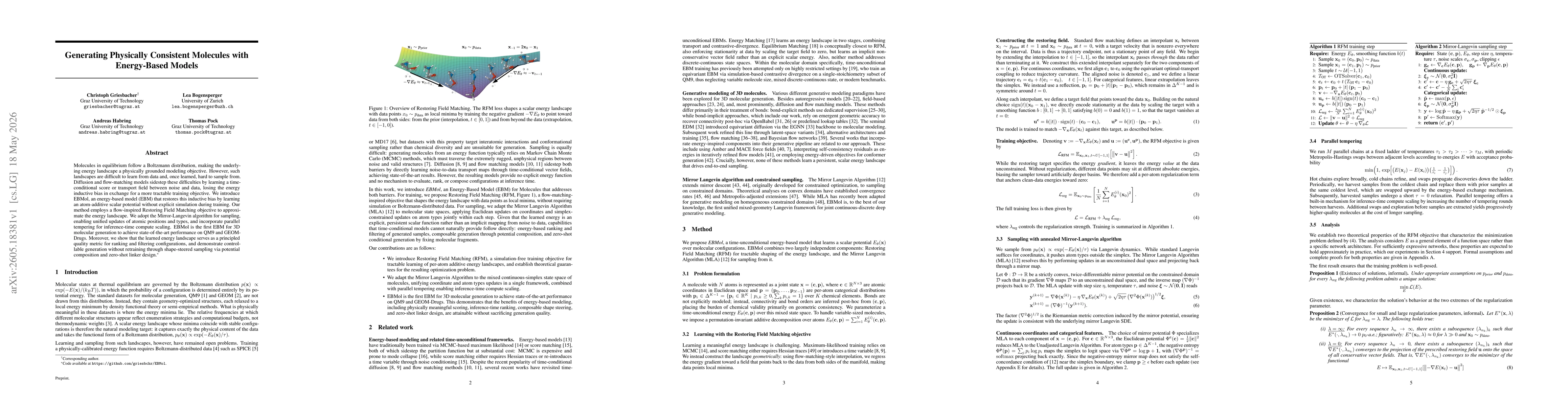 Thumbnail for Generating Physically Consistent Molecules with Energy-Based Models