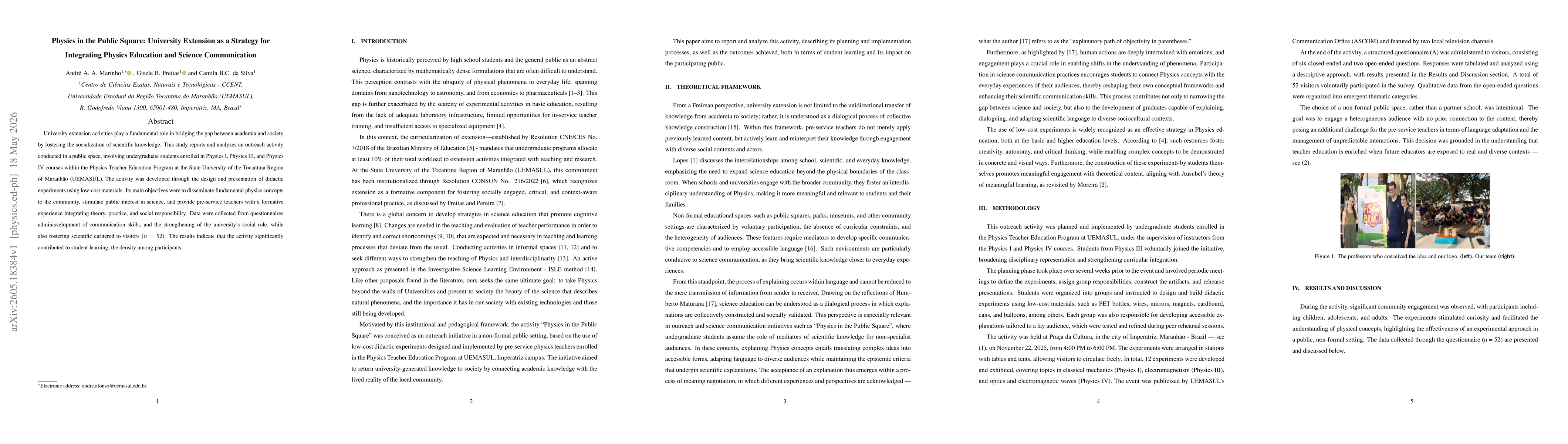 Thumbnail for Physics in the Public Square: University Extension as a Strategy for Integrating Physics Education and Science Communication