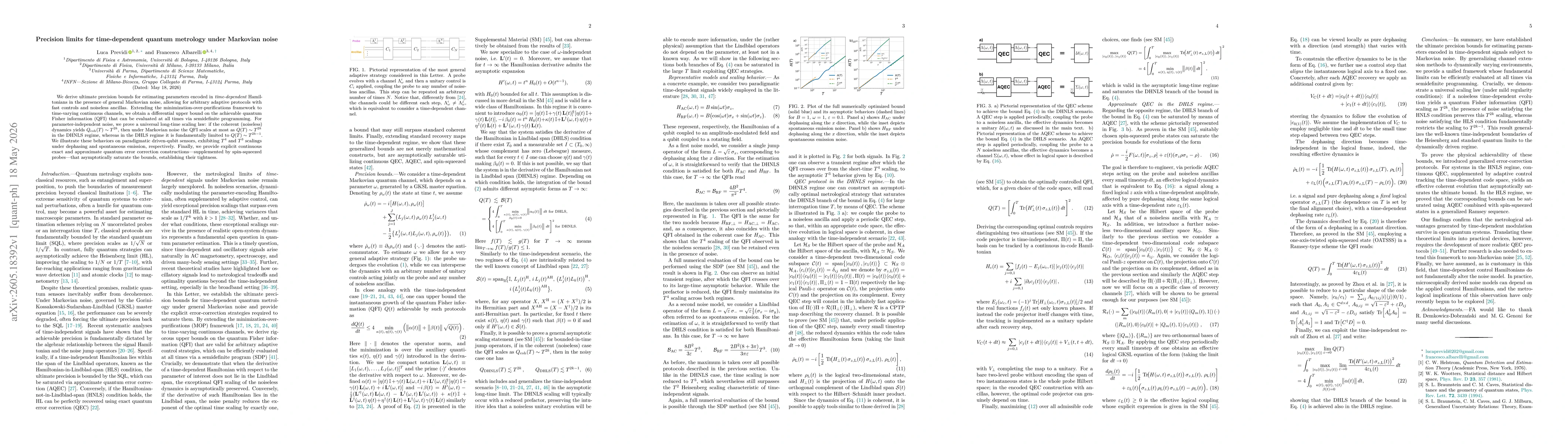 Thumbnail for Precision limits for time-dependent quantum metrology under Markovian noise