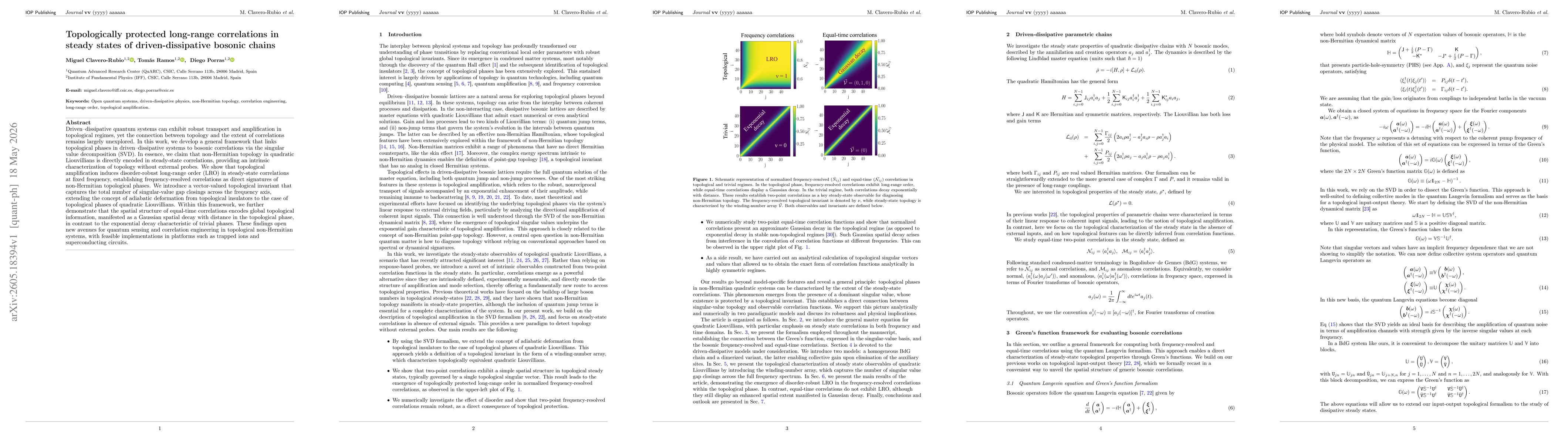 Thumbnail for Topologically protected long-range correlations in steady states of driven-dissipative bosonic chains