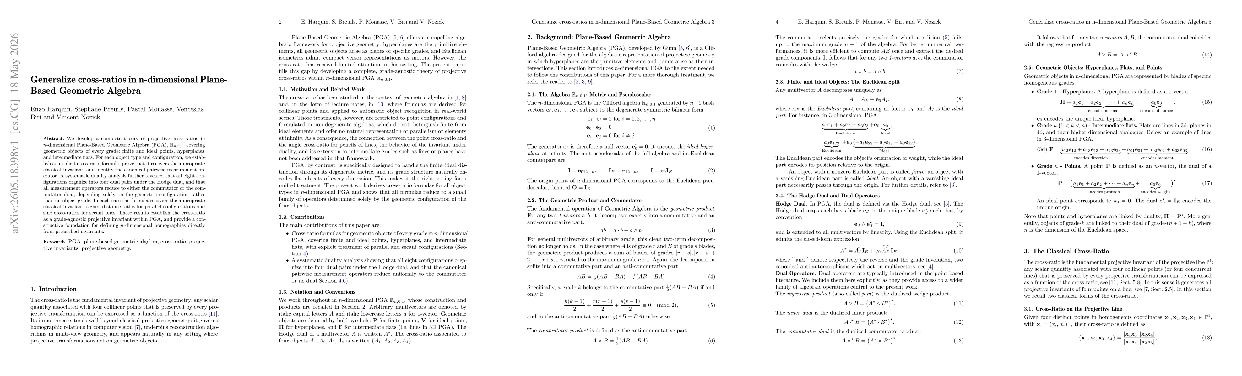 Thumbnail for Generalize cross-ratios in n-dimensional Plane-Based Geometric Algebra