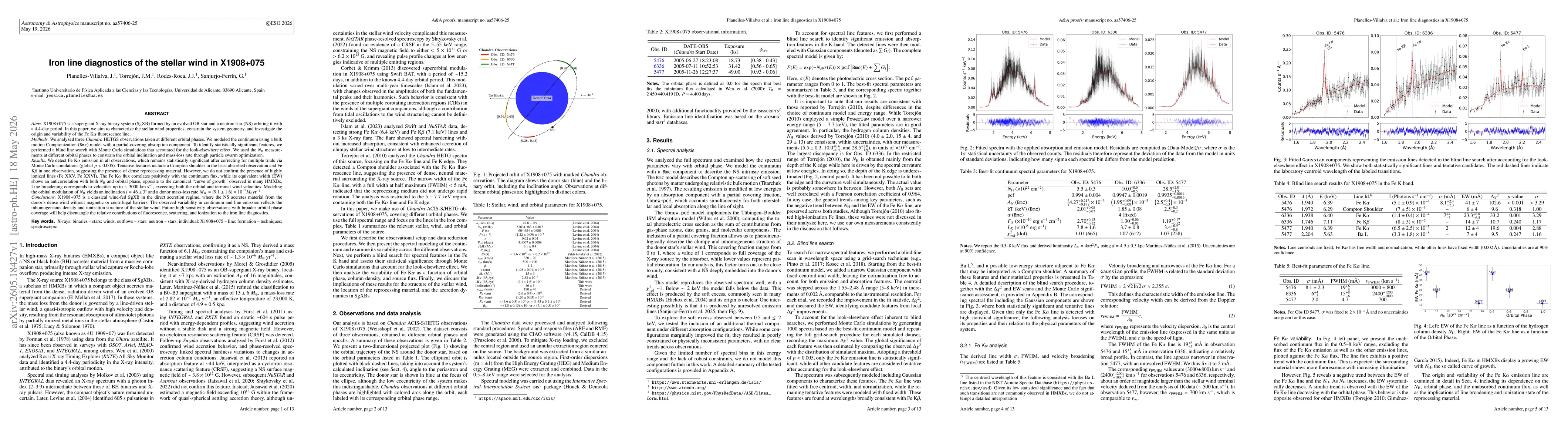 Thumbnail for Iron line diagnostics of the stellar wind in X1908+075