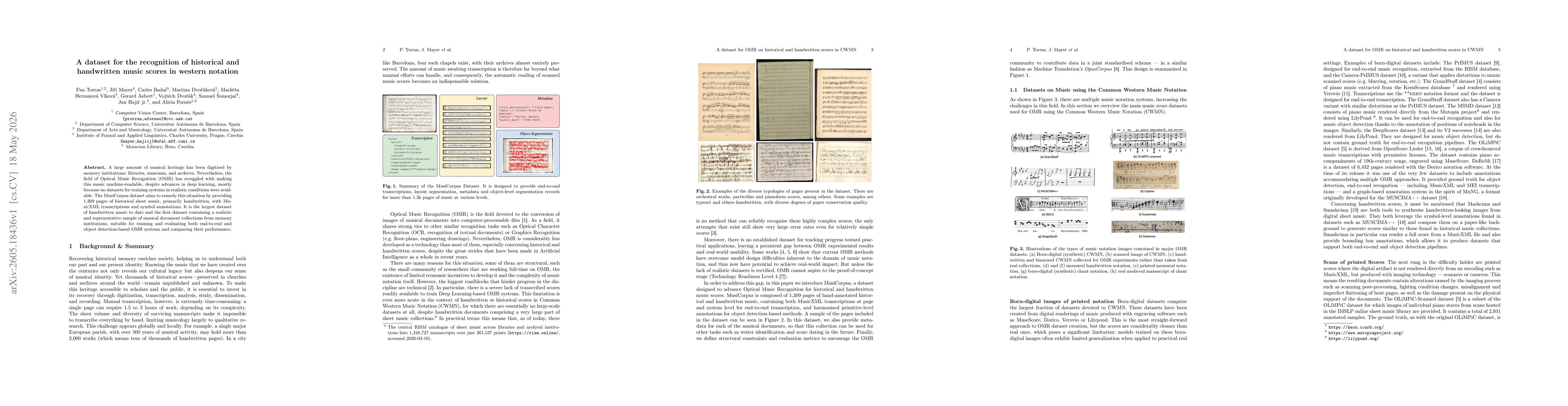 Thumbnail for A Dataset for the Recognition of Historical and Handwritten Music Scores in Western Notation