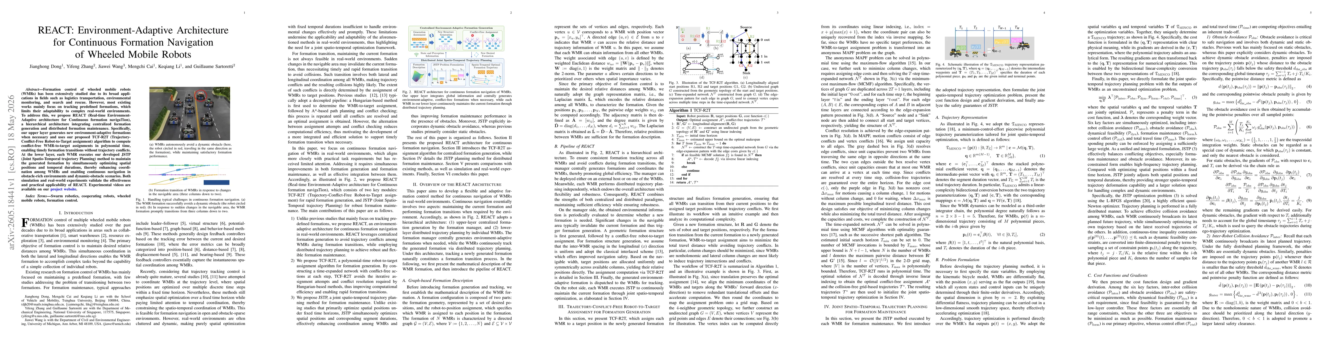 Thumbnail for REACT: Environment-Adaptive Architecture for Continuous Formation Navigation of Wheeled Mobile Robots