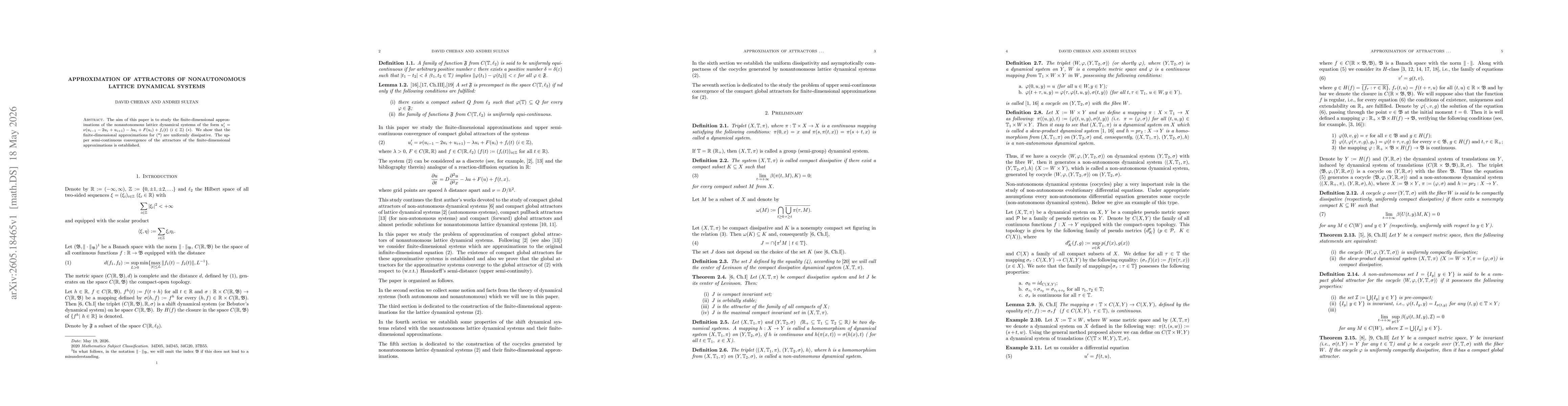 Thumbnail for Approximation of Attractors of Nonautonomous Lattice Dynamical Systems