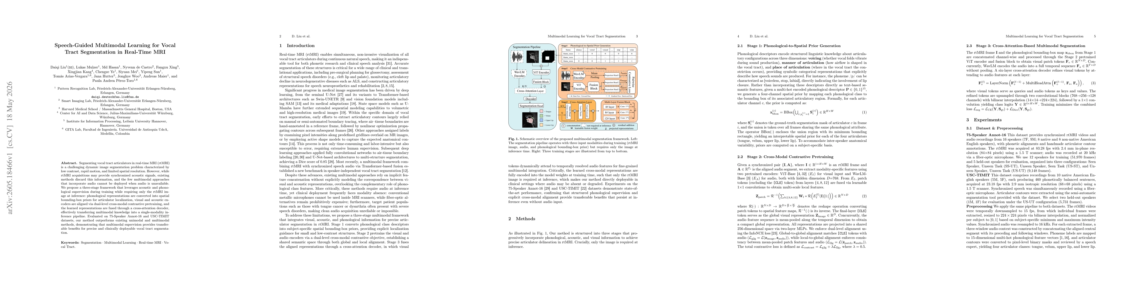 Thumbnail for Speech-Guided Multimodal Learning for Vocal Tract Segmentation in Real-Time MRI